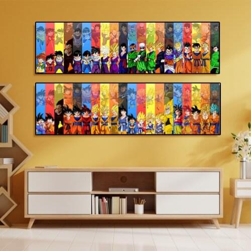Dragon Ball Goku Vegeta Saiyan Japanese Anime Art Canvas Poster Mural Printable Living Room Bedroom Decoration Cudros