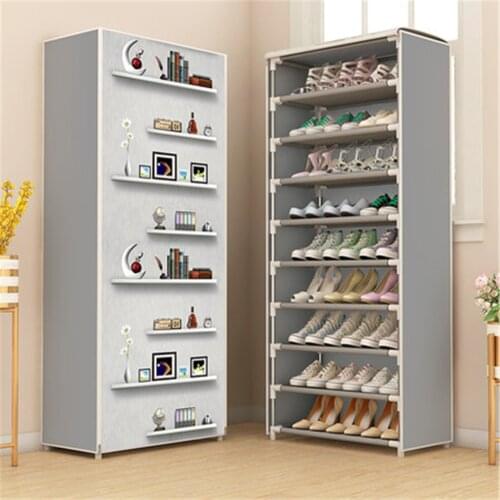 Zipper Shoe Cabinet Shoe Shelf Home Economical Put Door Creative And Durable Shoemaker