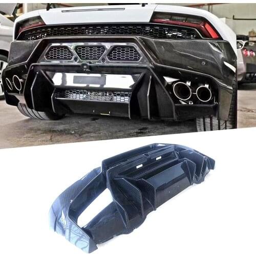 Dry Carbon Fiber Rear Lip Diffuser Spoiler for Lamborghini Huracan LP610 Rear Bumper Spoiler Car Styling Back Diffuser 2014-2019