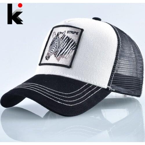 High Quality Zebra Embroidery Baseball Cap Women Men Summer Mesh Snapback Hip Hop Hat Fashion Unisex Trucker Bone Casquette