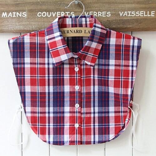 YSMILE Y Women Fashion Plaid Detachable Collar Vintage All Match Office Lady Suit Shirt Decoration Fake Collar For Female