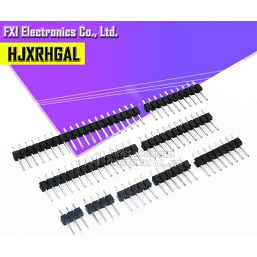 2.54mm Single Row Male 2~40P Breakaway PCB Board Pin Header Connector Strip Pinheader 2/3/4/5/6/8/10/12/15/20/40Pin For Arduino