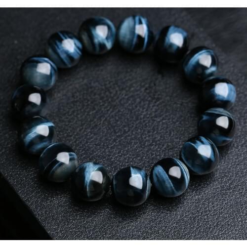 5A+ Lightning Blue Tiger Eye Bracelets Men Highest Quality Natural Stone Round Beads Elasticity Rope Bracelets for Women Jewelry