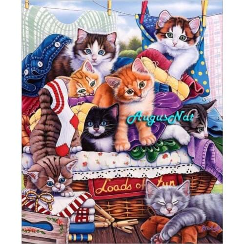 Cats diamond painting full square colorful animals wall art decor rhinestone painting canvas diamond dotz kit 5d diy craft gift