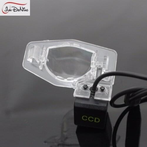 JanDeNing HD CCD Car RearView Parking/Backup Reverse Camera/Waterproof License Plate Light OEM For Honda Fit Hatchback 2002-2011