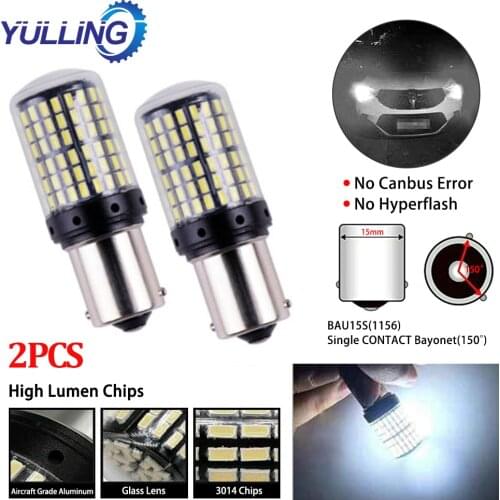 BAU15S 7507 Turn Signal Light PY21W 5009 Canbus No Error Led Bulb White light Blinker Drop Shipping