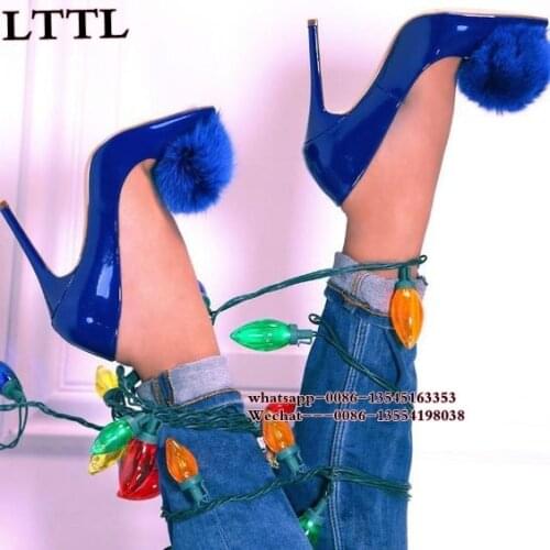 Brand Shoes Woman High Heels Pumps High Heels 10 CM Women Shoes High Heels Wedding Shoes Hairball Pumps Black Nude Shoes Heels