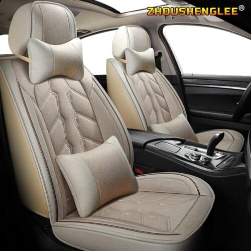 ZHOUSHENGLEE flax car seat covers fit Peugeot 107 206 206CC 207 301 307 307CC 308 408 508 3008 car-styling Auto Accessories