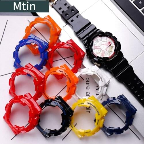 Shiny resin strap case mens pin buckle watch accessories For Casio G-Shock GA110 140 GD120 GAX100 sports ladies wristbands