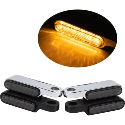 DC 12V Motorcycle Indicators LED Turn Signal Light Handlebar Amber signal lamp Blinker Aluminum Alloy Black/Chorme