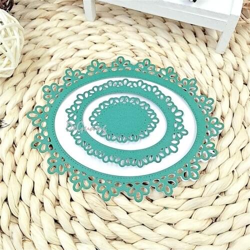 Deguang creative paper cutting machine metal paper cutting creative greeting card frame series round square lace leaves 2020 NEW