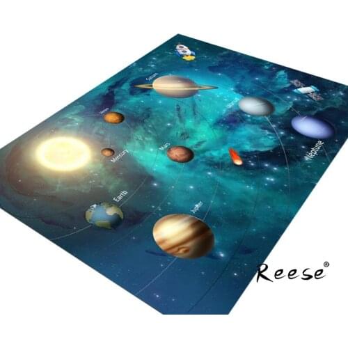 Reese Kids Space Area Rug Cosmos Style Printed Carpets For Childrenroom Study Bathroom Easy Store Anti Slip Washable A Safe Gift