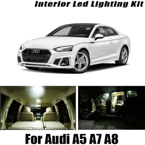 For Audi A5 S5 RS5 B8 8T A7 S7 RS7 4G A8 S8 D2 D3 4D Coupe Sportback LED Interior Lights Map Dome Trunk Lamp Kit Canbus