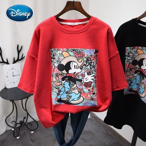 Disney cartoon Mickey Tshirt Tops Summer casual oversized Women T-shirts Ulzzang hip hop Streetwear Harajuku short sleeve tshirt
