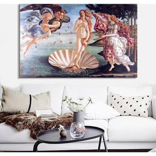 Classic Botticellis Birth of Venus Famous Posters and Prints Canvas Painting Quadro Wall Art Picture for Living Room Cuadros