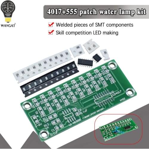Smart Electronics Kit SMD Welding training NE555+CD4017 Light Water Flowing Light LED Module DIY Kit Learn electronic principles