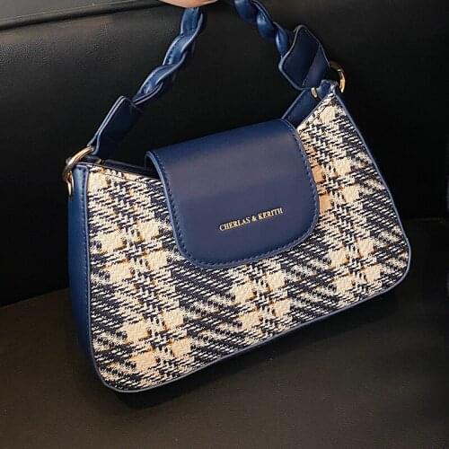 Small Weaving Shoulder Bags for Women Simple Designer Handbags Vintage Square Ladies Messenger Bag Elegant Wild Crossbody Bags