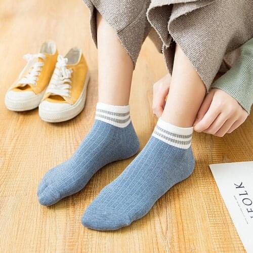 Fashion Womens Socks Cotton Stripes Christmas Gift Classic Casual Tide Harajuku Funny Ladies Cute Korean Ankle Short Socks