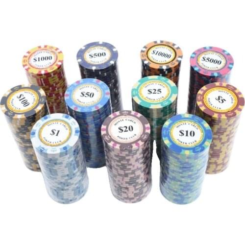Monte Dollar Carlo Coins 10pcs Golden Clay Poker Chips Casino Coins 14gram Clay Coin Poker Chips Entertainment