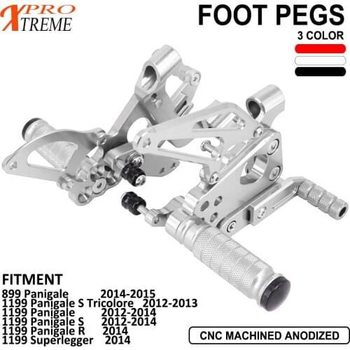 Motorbike Elevated CNC Aluminum Foot Pegs Footrests Foot Rest For 899 1199 Panigale S Panigale R Superlegger 2012 2013 2014