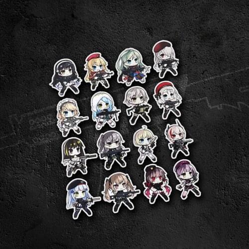 Girls Frontline Tactical Sticker Quadratic Element Cute Gun Young Lady Military Notebook Skateboard Motorcycle Styling DIY Decor