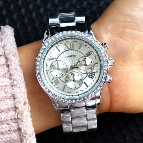 New Luxury Ladies Watch Sterling Silver Womens Watches Reloj Mujer 2020 Famous Top Brand Stainless Steel Band Watch for Women