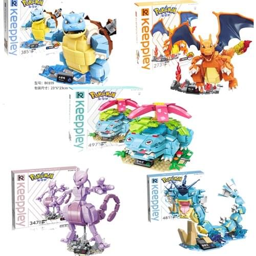 New Pokémon Fire Dragon Tyrannosaurus Model Set Building Blocks Assembly Toys Childrens Birthday Gift Boys and Girls with Boxes