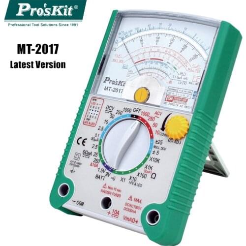 Original ProsKit MT-2017 Safety Standard Protective Function Analog Multimeter Ohm Test Meter DC AC Voltage Current
