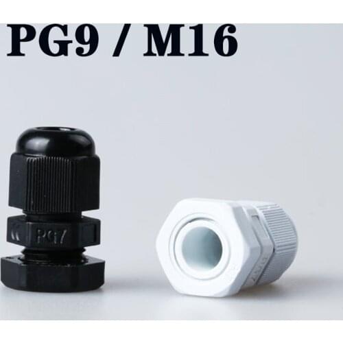 Plastic Cable Gland 10pcs High Quality IP68 PG9 M16 4-8MM Waterproof Nylon Cable Gland with Waterproof Gasket cable sleeve