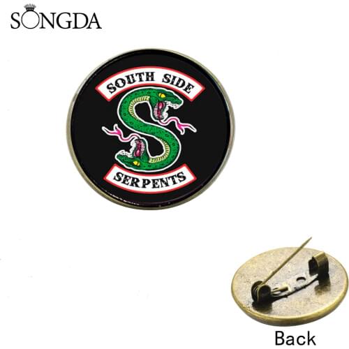 Popular TV Riverdale Brooches South Side Serpents Jughead Jones Lapel Pins Badge Backpack Hat Clothes Brooches for Fans
