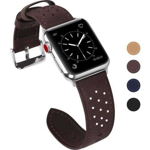 Fullmosa for Apple Watch Band 38mm 42mm, Breeze Leather Strap Replacement iWatch Bands for iWatch Series 3 2 1 Hermes & Nike