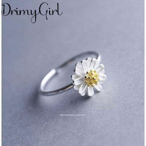 Luxury Brand Creative Boho Daisy Flower Rings For Women Adjustable Size Ring Fashion Charm Jewelry Wholesale