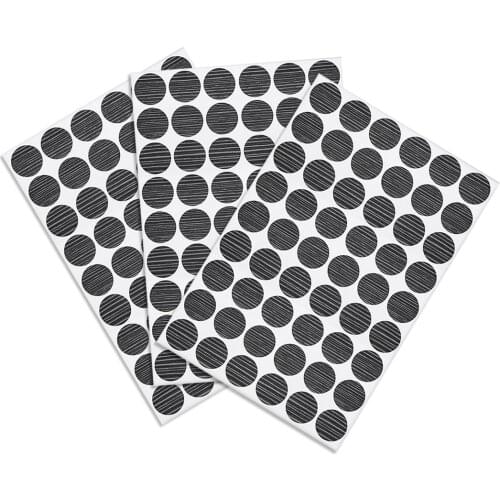Uxcell Self-adhesive Screw Hole Stickers,3-Sheet Self-adhesive Screw Covers Caps Dustproof Sticker 21mm 54 in 1 Black Walnut