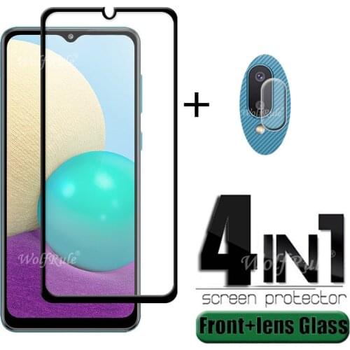 For Samsung Galaxy A02 Glass For Samsung A02 Tempered Glass Full Glue HD Screen Protector For Samsung Galaxy A02 Lens Glass 6.5"