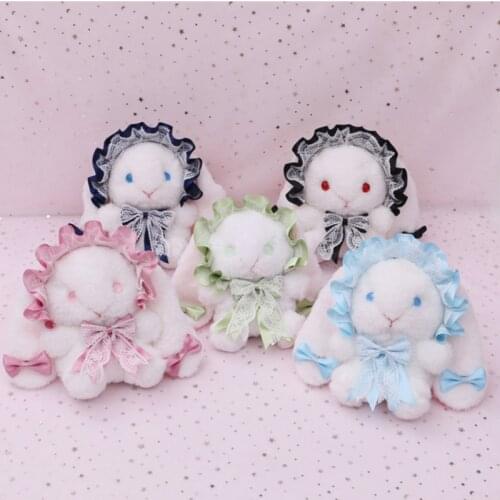 Japanese Lolita Crossbody Messenger Shoulder Bag Kawaii Cute Ruffled Lace Bow Rabbit Bunny Satchel Handbag Plush Toys