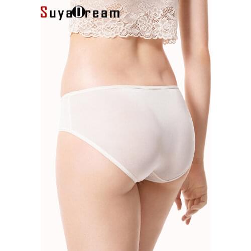 SuyaDream 3pcs/lot Women Panties 100% Natural silk Briefs Mid-rise Underwear Health Underpants 2020 New Everyday wear Intimates