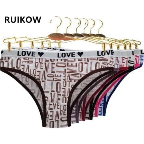 High Quality Womens Cotton Panties Set Sexy Girls Letter Printing Briefs Underwear Daily Wear Lady G-String Underpants for 6Pcs