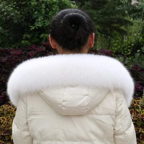 JKP New Fox Fur Collar Real Fur Scarf Winter Fashion Natural Fox Fur Shawl and Wraps Coat Accessories Thicken Warm Collar