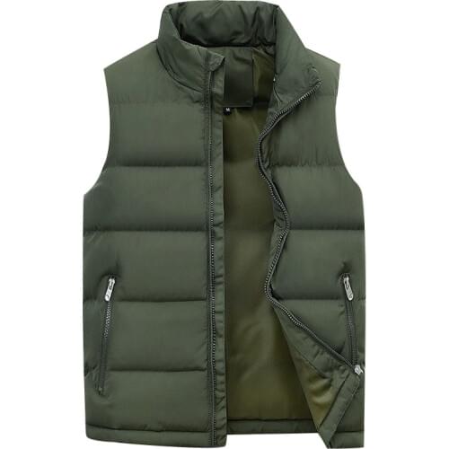Winter Vest Male Mens Sleeveless Jackets Casual New Fashion Cotton Down Waistcoat Coats Autumn Vests Warm Outwear Plus Size