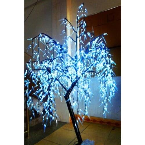 1.8M/6ft white color LED Artificial Willow Weeping Tree Light 945pcs leds 110/220VAC Rainproof Outdoor Use fairy garden decor