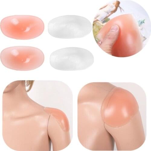 1 Pair Soft Silicone Shoulder Anti Slip Shoulder Pads Shoulder Enhancer Clothing Push-up Cushions Reusable Self-adhesive Unisex