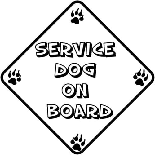 10.2CM*10.2CM Service Dog On Board Safety Sign Car Vinyl Decal Sticker Black/Silver C10-00584