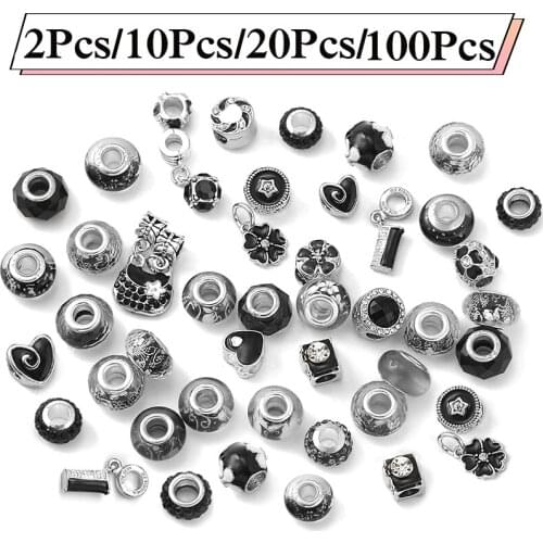 1000 Styles Mixing Random Ship Black Charm Beads Pendant DIY Bracelets Necklaces For Women Men Jewelry Accessories Special Offer