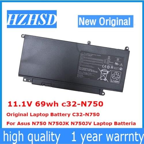 11.1V 69wh c32-N750 Original Laptop Battery C32-N750 For Asus N750 N750JK N750JV Laptop Batteria