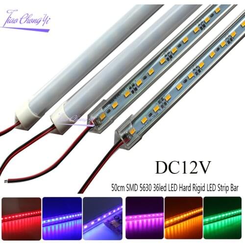 2PCS/Lot 50CM DC12V LED Bar light 5730 5630 With PC cover 5730 LED Hard strip light Kitchen Cabinet Light Wall Light