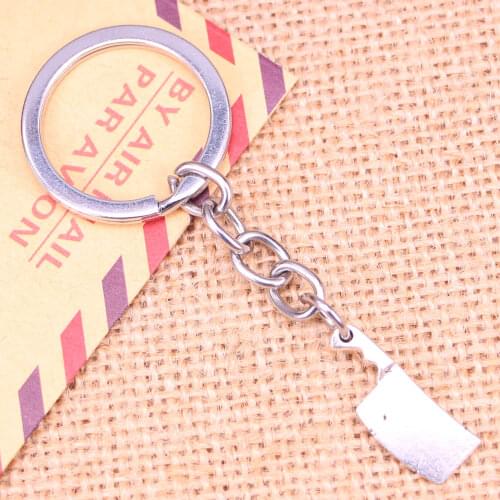 20pcs Fashion Keychain 23x9mm kitchen knife meat cleaver Pendants DIY Men Jewelry Car Key Chain Ring Holder Souvenir For Gift