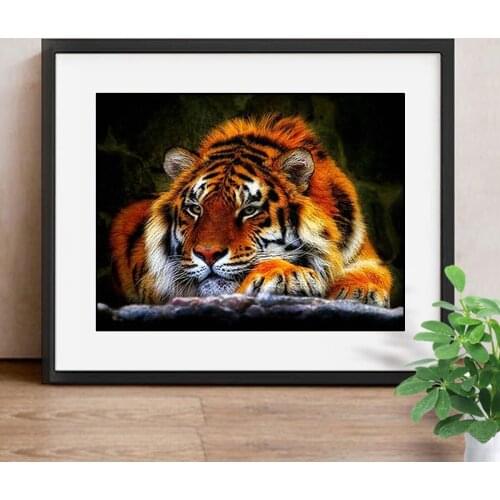 Nabi 5D DIY Diamond Painting Tiger Full Square/round Drill Diamond Embroidery Animals Mosaic Painting Decoration Home Resin Set