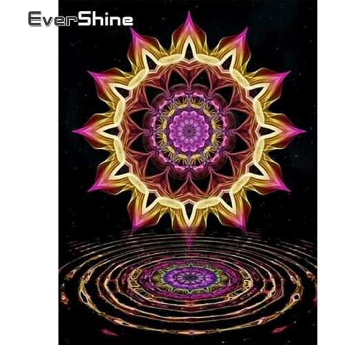 EverShine Diamond Mosaic Mandala Cross Stitch 5D DIY Diamond Painting Sun Rhinestones Art Bead Embroidery Handicraft Home Decor