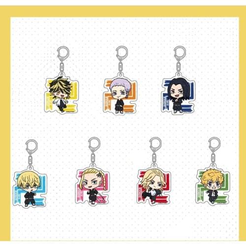 Anime Tokyo Revengers Sano Manjiro Hanagaki Takemichi Pendant Acrylic Keychain Keyring Fashion Bag Charm Cartoon Cute Xmas Gift