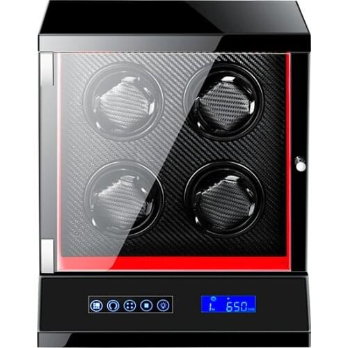 Auto Wooden Watch Winder Watch Storage Box Winder Case Transparent Cover Wristwatch Box with US Plug